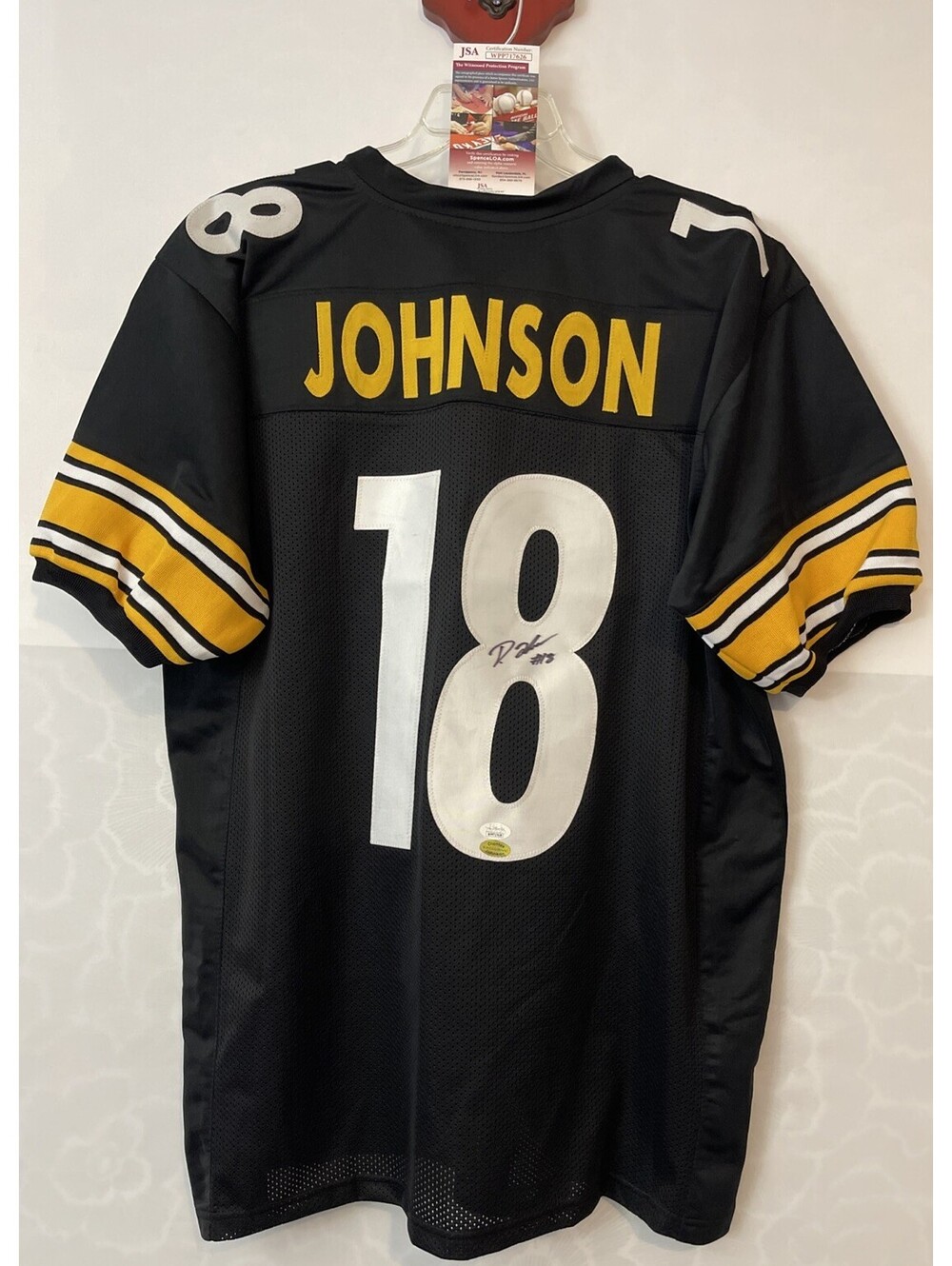 Pittsburgh Steelers Johnson Exclusive Autographed JSA WPP717626 Jersey! AZ16
